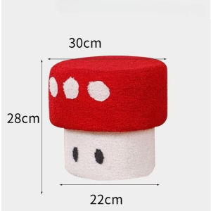 Plush Mushroom Chair Stool Cute Short Stool Household Living Room Creative Shoe Changing Footrest Small Stool