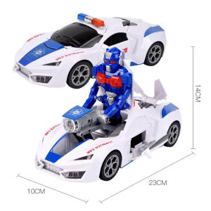 [Hàng sẵn] Xe Cảnh Sát Xoay 360 Độ Và Biến Hình Cực Ngầu Khi Chạy Phát Đèn Và Nhạc Vui Nhộn