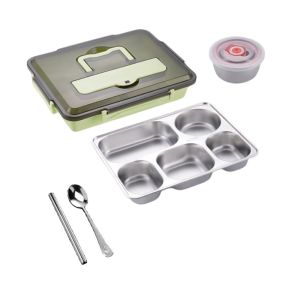 KODUS Microwavable Stainless Steel Lunch Box Leakproof Multi-Grid Food Container Nordic Style Food Grade Lunch Container Student School