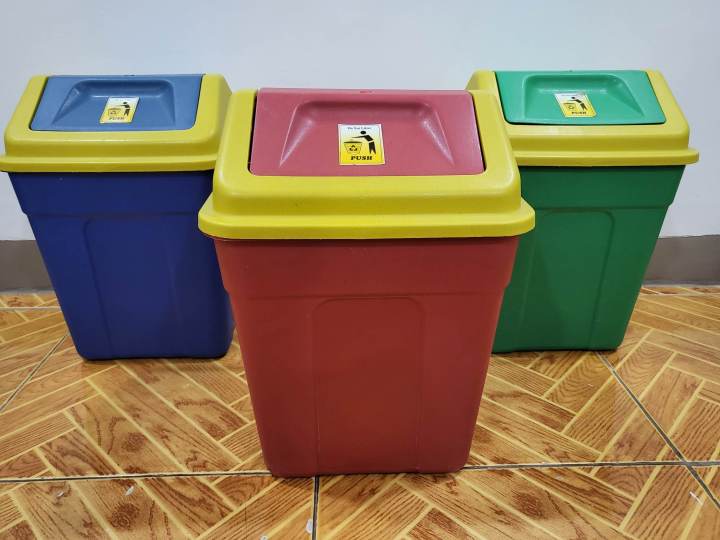 JMS We Create Smile 8L/25L/50L Litre Swing Lid Bin Waste Recycle Plastic Dustbins Kitchen, Home, Office, Bathroom Rubbish Trash Refused Bins (Navy, 50L) - Online Marketplace