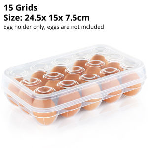 15 Grids Egg Storage Box Portable Egg Holder  Shockproof Egg Box For Camping And Picnic Portable Egg Storage Box Thickened Egg Box For Travel And Outdoor