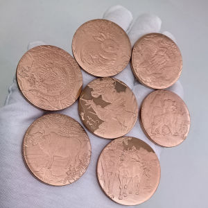 【discount store】12 Designs 1oz Chinese Zodiac .999 Copper Commemorative Coin 12 Animals Pure Copper Art Collectible Coins for Souvenir & Gift