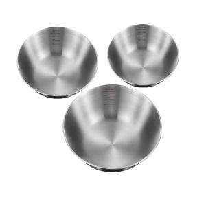 3 IN 1 Stainless Steel Bowls for Salad Making Vegetables Washing Dough Mixing Egg Beating Kitchen Mixing Basin