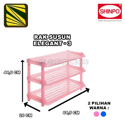 Shinpo Rak Sepatu Plastik Shinpo Serbaguna Elite Datar dan Elegant Susun 3 Susun 4 dan Susun 5