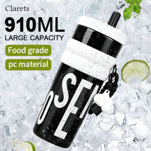910ml Plastic Straw Cup Large Capacity Dopamine Water Cup Sports Tumbler with Handle for Outdoor