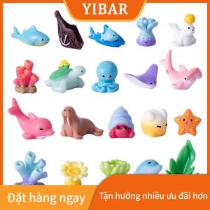 YIBAR Bức tượng nhỏ đại dương đồ trang trí Nhựa sinh vật biển dễ thương bức tượng nhỏ hồ cá nhà máy tính để bàn vi cảnh quan trang trí