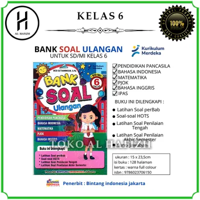 Buku Bank Soal Ulangan Kurikulum Merdeka Kelas 1 s/d 6 SD/MI - Bintang Indonesia