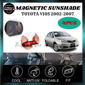 Toyota Vios 2002-2007 Magnetic Sunshade Custom Fit OEM Sun Shade (4PCS)