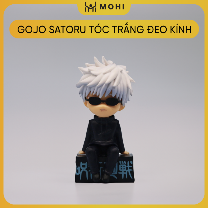 Mô Hình Gojo Satoru Tóc trắng Đeo kính - Cao 11cm - nặng 100Gram - Box ...