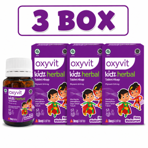 BUY 3 GET 4 Oxyvit Kidz Tablet Hisap - Tingkatkan Daya Tahan Tubuh Anak dan Sembuhkan Batuk Pilek Anak - Rasa Blackcurrant - 3 Box