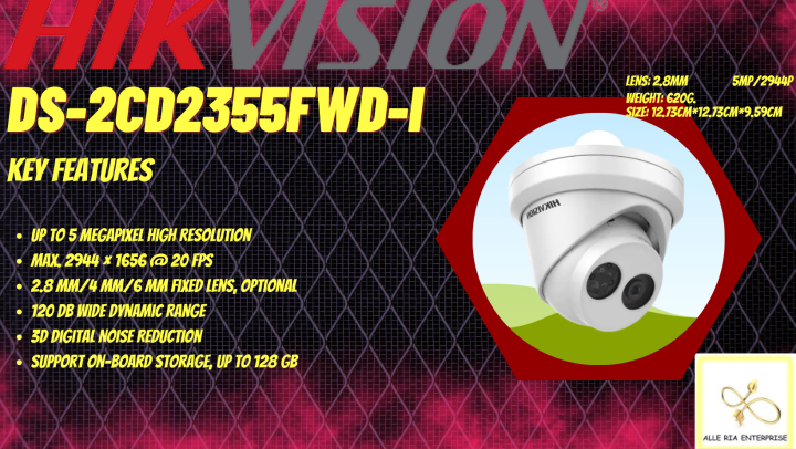 DS-2CD2355FWD-I 5MP/2944P IR FIXED TURRET NETWORK CAMERA PROJECT SERIES  HIKVISION 2CD2355FWD