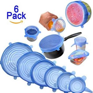 6 Pieces Silicone Reusable Silicone Bowl Cover Flexible Food Cover Stretch Lids for Food Storage
