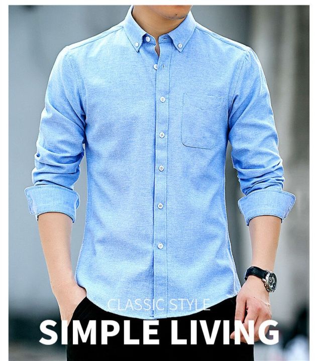 Men Casual Shirt New Style Long Sleeve Casual Thin Cotton Shirt Men