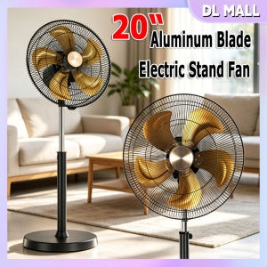 20 inch Aluminium Blades Stand Fan Inverter Heavy Duty Industrial Fan Big Floor Fan Electric Fan 5 Blades 5 Speeds Strong Wind Adjustable High Powerful Tower Fan Cooling Fan