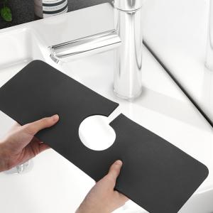 1/2pcs Kitchen Sink Splash Mat Faucet Absorbent Mat Quick-drying Anti-moisture Soft Diatomite Absorbent Mat Splash-proof Pad