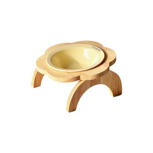U85IS1 Ceramic Flower Shaped Pet Bowl Anti-Spill Non-Slip Elevated Cat Bowl Pet Supplies Detachable Raised Cat Food Bowl for Cats Dogs