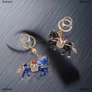 [COD] Biubiuni Fashion Rhinestone Horse Keychain Stylish Zodiac Pony Pendant Decoration Keyring Women Men Bag Charm Hanging Lucky New Year Gift