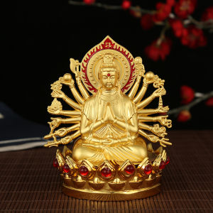 Tượng Bà Phật Quan Âm Nghìn Tay Đặt Trên Taplo Ô Tô Tượng Phật Bà Tọa Đài Sen Chất Liệu Bằng Hợp Kim