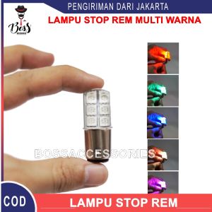 BossAcc-Lampu Stop Rem Belakang Kedap Kedip Multi Warna strobo 12 LED