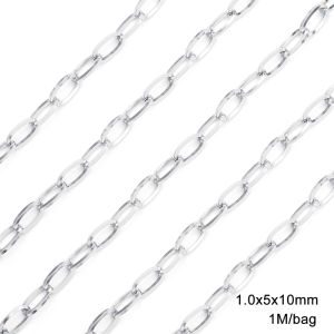1M/Bag Stainless Steel Jewelry Chain Cuban Link Chain Basic Punk Chain for Necklace Bracelet DIY Jewelry Making