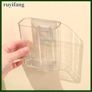 ruyifang กล่องเก็บของติดผนังโปร่งใสกล่องจัดระเบียบชั้นวางข้างเตียงแบบไม่เจาะติดผนัง