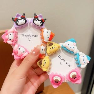 New Kawaii Sanrio Kuromi My Melody Cinnamoroll Hair Clip Coiled Hair Clip Cartoon Cute Hair Accessories Accessory Toys for Girls