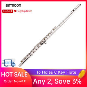 [ammoon]ฟลูต เครื่องดนตรี เครื่องเป่า ชุบนิกเกิล