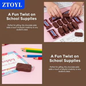 [COD]🔥🔥🔥ZTOYL Cartoon Style Chocolate Shaped Erasers Creative Simulation Rubber Set for Children Students School Writing Drawing