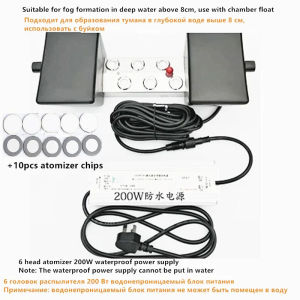 2024220V không thấm nước cung cấp điện DC 48V 6 đầu siêu âm công nghiệp tạo độ ẩm 3000 ml/h Mist Maker Fogger EU/AU/UK/US