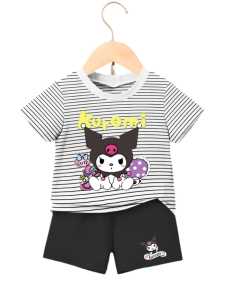 Stelan Kaos anak Perempuan KUROMI Untuk Usia 1-8 Tahun