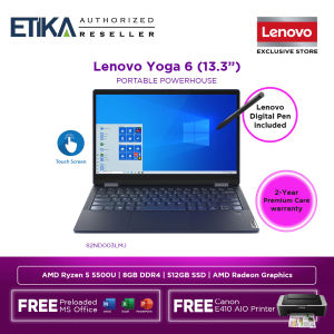 Lenovo YG6 82ND003LMJ Laptop | AMD Ryzen 5 5500U 8GB D4 512GB 13.3 FHD Touch MS Office W10 | Yoga 6 13ALC6