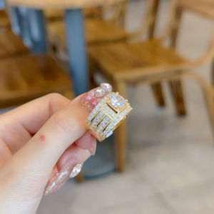 {loại1} Nhẫn nam mo 2 hàng bagguet nhân tạo mẫu mới siêu sáng Kami trang sức sỉ NM264