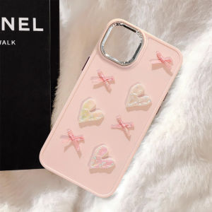 Raimondo Casing Hologram bulu penuh pita kupu-kupu hati for iPhone X XS XR XSMAX 11 12 13 14 15 Plus Pro Max