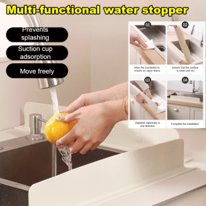 🔥Hot Sale🔥Sink Extension Splashback With Suction Cup Sink Kitchen Sink Splash Guard Flexible Waterproof Splashboard For Dishwashing Basin Anti Splash Strip With Storage Shelf Bathroom Use Splash Guard Multi Functional Splashboard