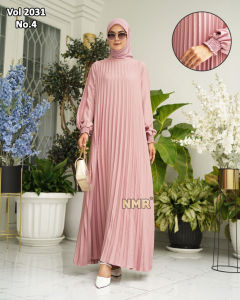NMR Gamis MS Plisket Vol 2031-4 (Kancing Belakang)