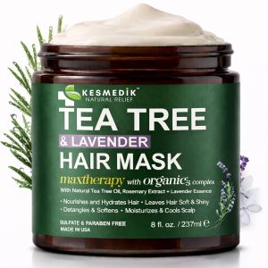 KESMEDIK Tea Tree Hair Mask with Rosemary & Lavender Deep Conditioning ment for Dry Damaged Coarse Hair Hydrating Hair Mask with Itchy Scalp Relief Men & Women Sulfate-Free
