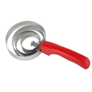 Stainless Steel Serrated Curry Comb 6 Rings Reversible Design for Horse Buffalo Cattle Livestock Grooming Tool