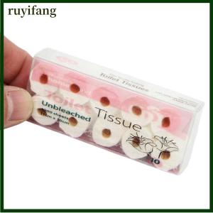 ruyifang ม้วนกระดาษทิชชู่ขนาดเล็กสำหรับตกแต่งบ้านตุ๊กตาอุปกรณ์ตกแต่งห้องน้ำใน1 12