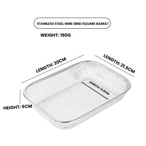 2IN1 Drain Basket With Tray | Stainless Steel Vegetable Fruit Washing Colander Basket for Fried Food Vegetable Fruit Washing Draining Kitchen Tool