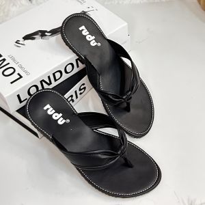 RD638 Chic Minimalist Flip-Flop Slides - Casual Knot-Detail Summer Flat Sandals
