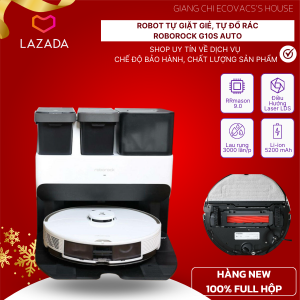 Robot hút bụi lau nhà Roborock G10S tự giặt giẻ tự đổ rác - Hàng new 100% - Lực hút 5100 Pa - Camera cảm biến AI - Lau rung 3000 rung/ phút