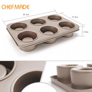 Chefmade Bát Maker Pan Vàng Sâm Banh Đúc Bauermec 6 Cốc Tấm Đa Chức Năng Người Yêu Người Sành Ăn Cột Lồi Bánh Sandwich Bánh Sê Ri Chuyên Nghiệp