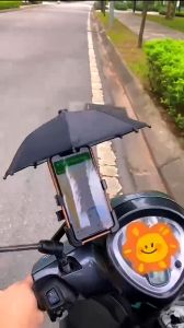 Giá Đỡ - Kẹp Điện Thoại Gắn Xe Máy HT507 có ô dù che mưa che nắng Chống Cướp Cực Chắc Chắn