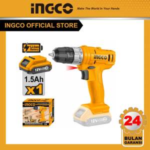 INGCO MESIN BOR CORDLESS 12V UNTUK BESI & KAYU MURAH BERKUALITAS(BATERAI) CDLI1211