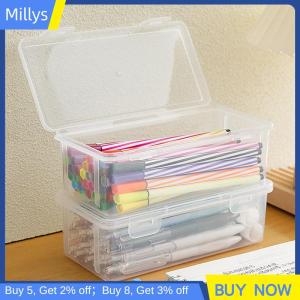 Millys 1ชิ้นกล่องใส่ดินสอวัสดุ PP กล่องดินสอใสอุปกรณ์เครื่องเขียนที่เก็บดินสอ