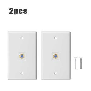 1Pcs Cat6 Ethernet Wall Plate Outlet (White/Blue) For 1 Port RJ45 Network