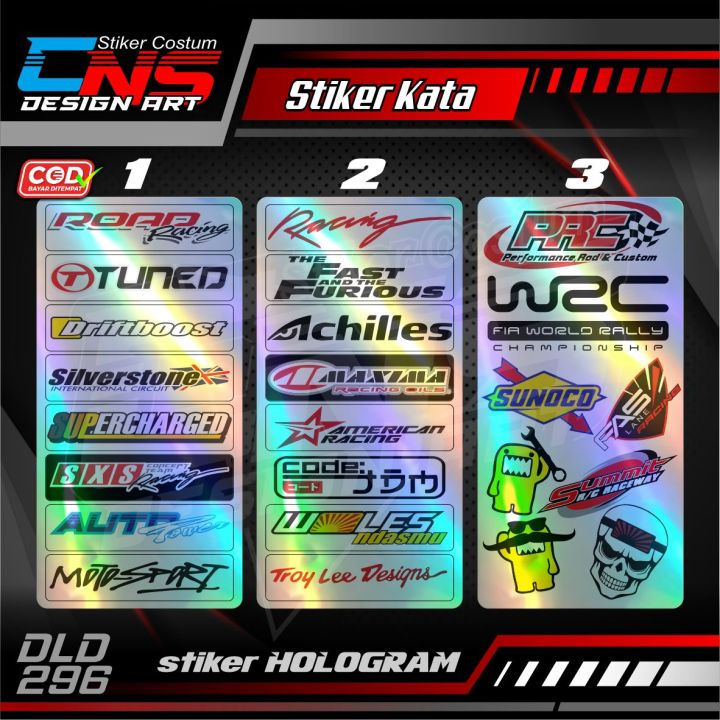 Sticker Nama Racing STICKER PACK RACING STICKER PRINT STIKER VINYL HOLOGRAM / Stiker Pack ...