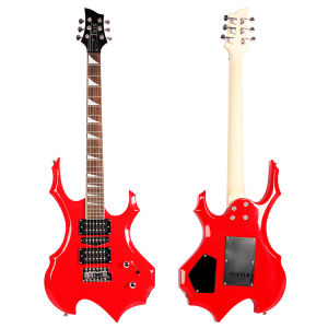 Electric Guitar Rose Solid Wood Fingerboard Flame Shape 39 Inch 6 Stringed Instrument with Connection Line and Wrench