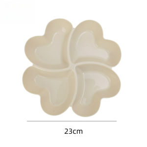 Four-leaf Clover Shape Plates 4-Grid Candy Dessert Plates 4-Compartment Heart Shaped Plastic Plates
