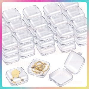 60Pcs Mini Clear Jewelry Storage Box Small Plastic Jewelry Organizer Boxes Transparent Square Jewelry Containers for Necklaces Earrings Rings Travel Portable Jewelry Storage Case